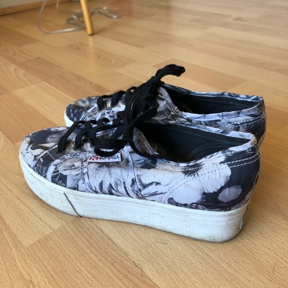 floral platform sneakers